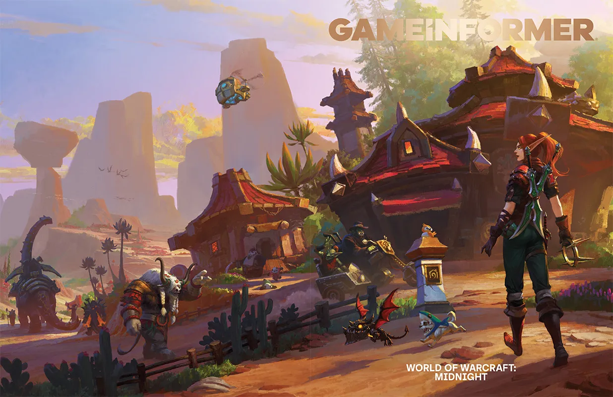 Game Informer Issue 374 (January 2026) featuring a World of Warcraft Midnight Cover Story